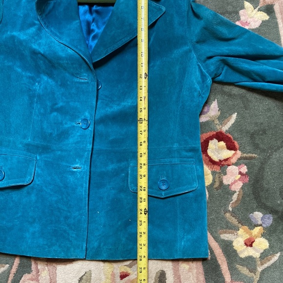NWT Terry Lewis Suede Jacket Teal - Picture 10 of 10